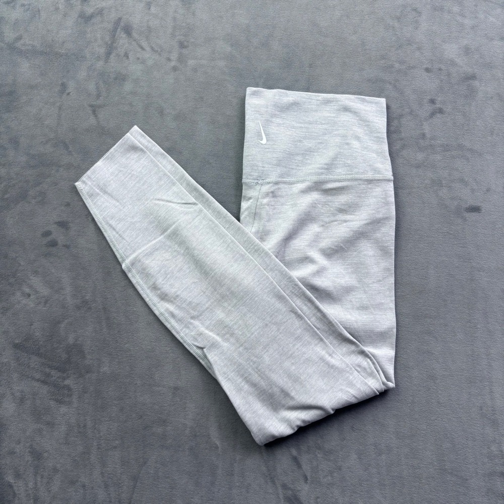 Nike Yoga Dri-FIT High Waisted Leggings Grey Heather 7/8 Tights Medium